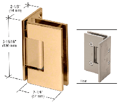 CRL Gold Plated Vienna 044 Series Wall Mount Offset Back Plate Hinge