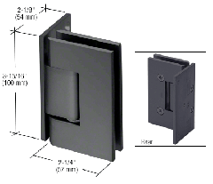 CRL Matte Black Vienna 044 Series Wall Mount Offset Back Plate Hinge