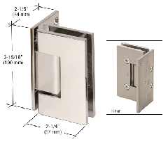 CRL Polished Nickel Vienna 044 Series Wall Mount Offset Back Plate Hinge