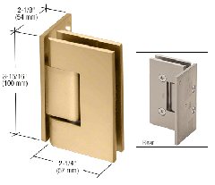 CRL Satin Brass Vienna 044 Series Wall Mount Offset Back Plate Hinge