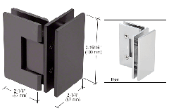 CRL Matte Black Vienna 092 Series 90 Degree Glass-to-Glass Hinge