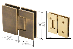 CRL Antique Brass Vienna 180 Series Wall Mount Offset Back Plate Hinge