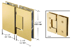 CRL Unlacquered Brass Vienna 180 Series Glass-to-Glass Hinge