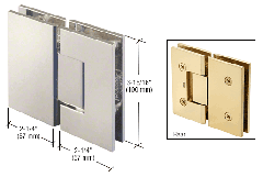 CRL Polished Nickel Vienna 180 Series Glass-to-Glass Hinge