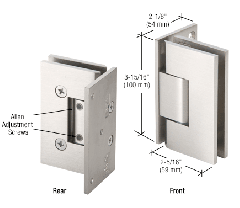 CRL Brushed Nickel Vienna Offset Wall Mount Plate Adjustable Hinge