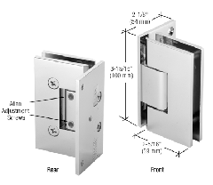 CRL Polished Chrome Vienna Offset Wall Mount Plate Adjustable Hinge