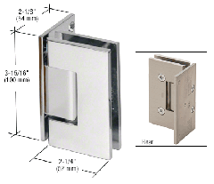 CRL Polished Chrome Vienna 044 Series 5 Degree Pre-Set Wall Mount Offset Back Plate Hinge