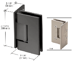 CRL Matte Black Vienna 044 Series 5 Degree Pre-Set Wall Mount Offset Back Plate Hinge