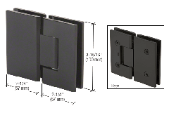 CRL Matte Black Vienna 580 Series Glass-to-Glass Hinge with Internal 5 Degree Pin