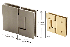 CRL Brushed Nickel 180 Degree Glass-to-Glass Positive Close Vienna Hinge