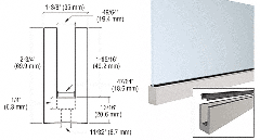 CRL Mill Aluminum 120" Small Profile Windscreen Base Shoe for 3/8" or 1/2" Glass - With Drilled Holes