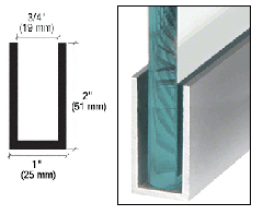 CRL Satin Anodized Wet Glaze 2" Deep U-Channel 120" Stock Length