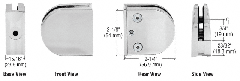 CRL Satin Chrome Z-Series Round Type 2" Radius Base Clamp for 1/4" and 5/16" Glass