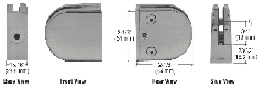 CRL Brushed Nickel Z-Series Round Type Flat Base Zinc Clamp for 1/4" and 5/16" Glass