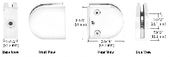 CRL White Z-Series Round Type Flat Base Zinc Clamp for 1/2" Glass