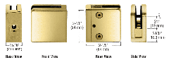 CRL Brass Z-Series Square Type Flat Base Zinc Clamp for 1/4" and 5/16" Glass