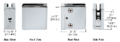 CRL Satin Chrome Z-Series Square Type Flat Base Zinc Clamp for 1/4" and 5/16" Glass
