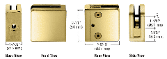 CRL Brass Z-Series Square Type Flat Base Zinc Clamp for 1/2" Glass