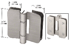 CRL Brushed Nickel Zurich 07 Series Glass-to-Glass Inline Outswing Hinge