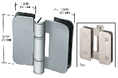 CRL Brushed Stainless Zurich 07 Series Glass-to-Glass Inline Outswing Hinge